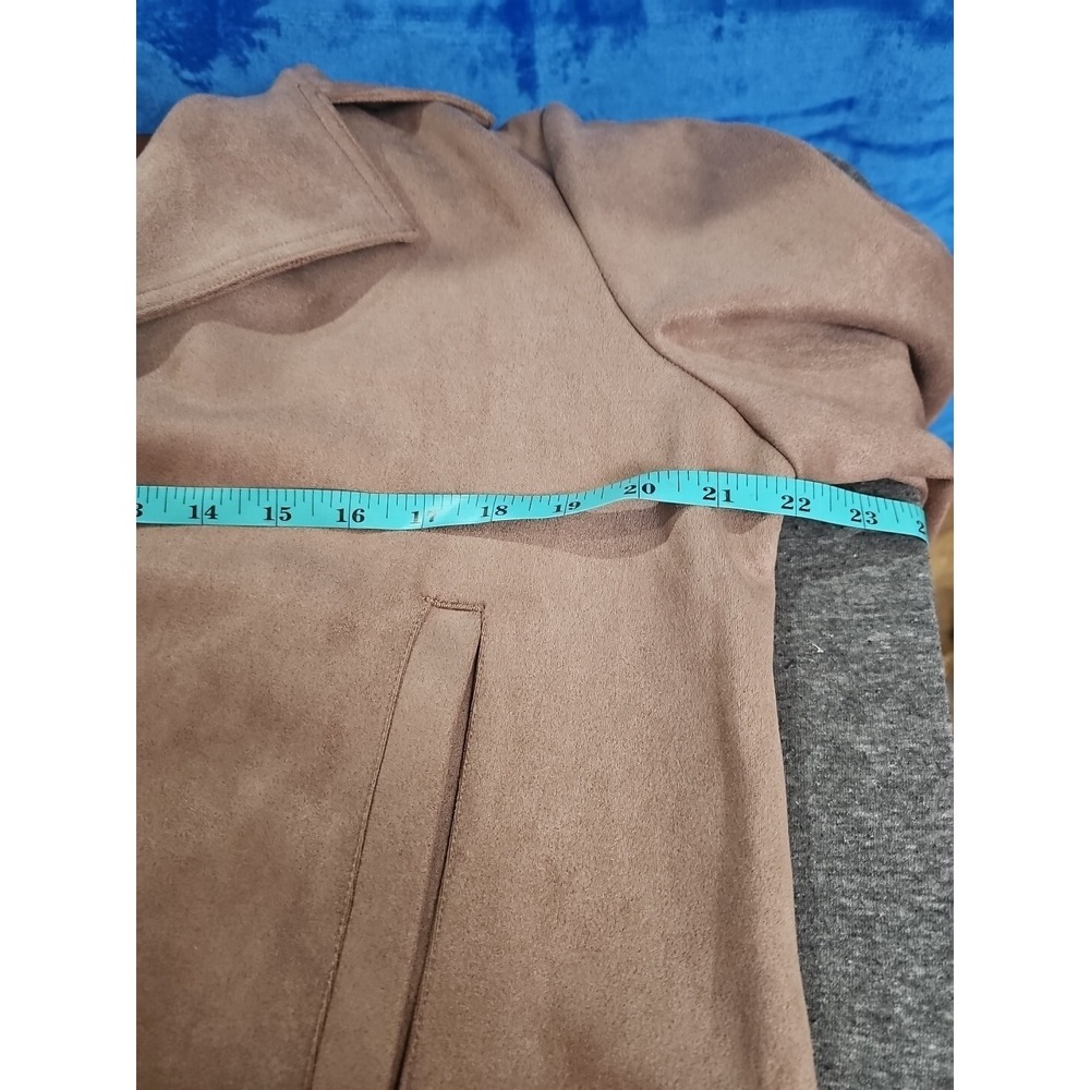 Philosophy Large Double Breasted‎ Mauve Faux Liquid Leather Open Front CL11 - Picture 6 of 10